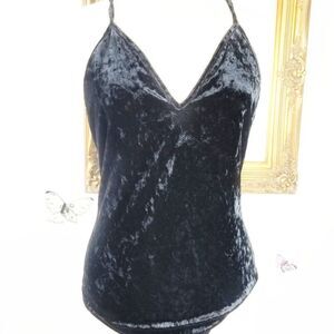 SAN JULIAN L  crushed velvet strappy body suit
